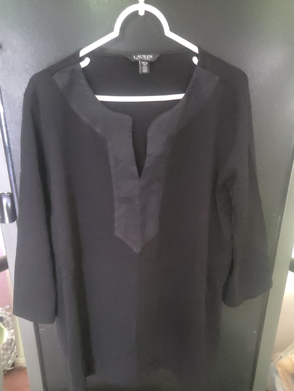 LAUREN Ralph Lauren Black Notch-Neck Tunic